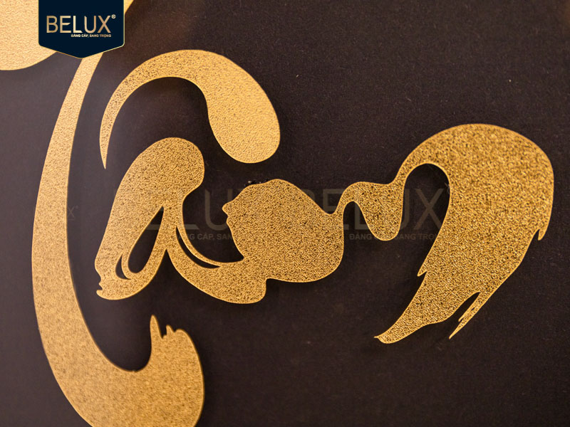 Tranh Chữ Tâm Dát Vàng 24k 25x20cm